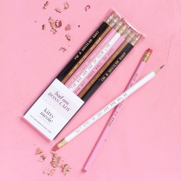 Kitty Meow Bad Ass Boss Lady Pencils (1 pack) - Picture 1 of 3